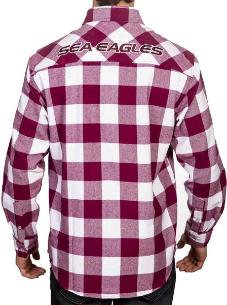 Manly Sea Eagles NRL Mens Adults Lumberjack Flannel Shirt