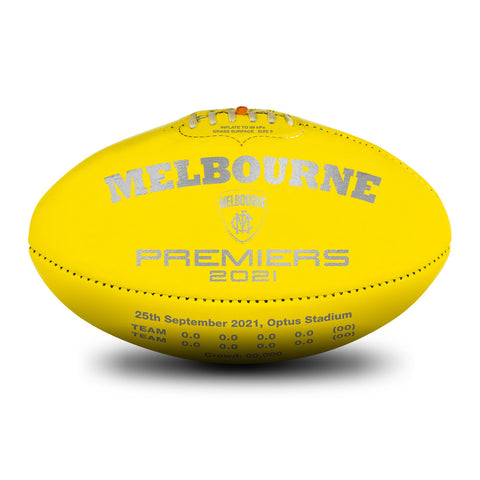 Melbourne Demons Sherrin 2021 Premiers KB Yellow Leather Football size 5