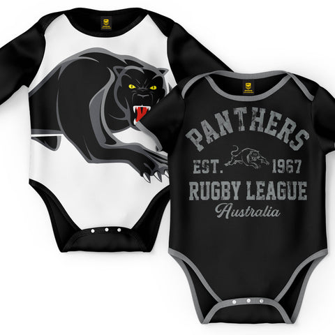 Penrith Panthers NRL Baby Infant Romper Bodysuit 2pc