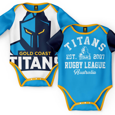 Gold Coast Titans NRL Baby Infant Romper Bodysuit 2pc