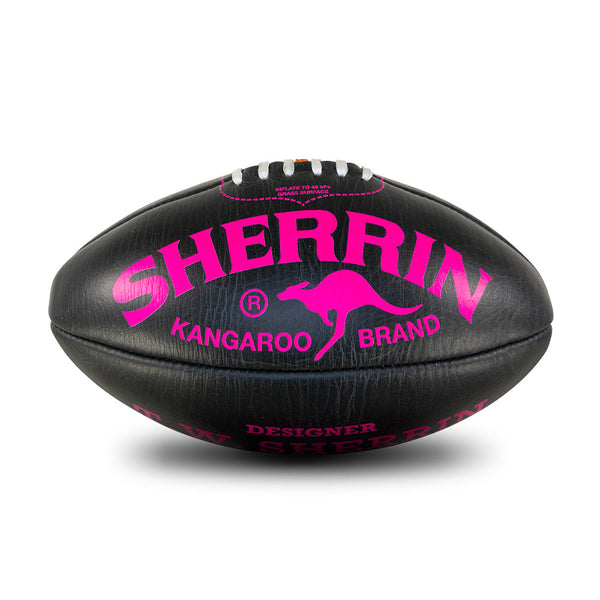 Sherrin AFLW Women Leather Black Pink Training Football size 4