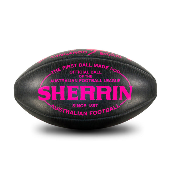 Sherrin AFLW Women Leather Black Pink Training Football size 4