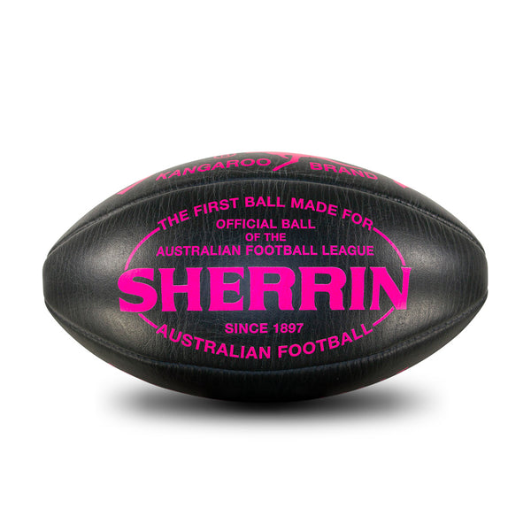 Sherrin Designer Leather Black Pink Training Football size 4