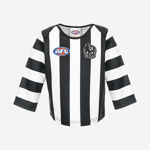 Collingwood Magpies Longsleeve Baby Toddlers Footy Jumper Guernsey