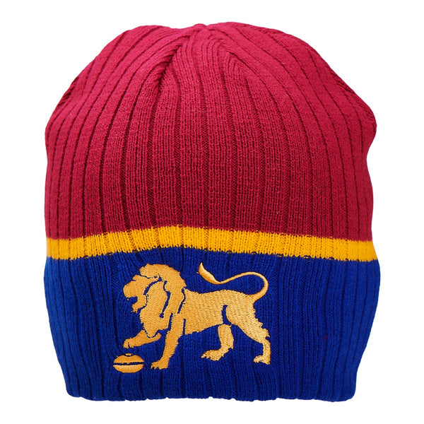 Brisbane Lions Mens Adults Boundary Rib Beanie