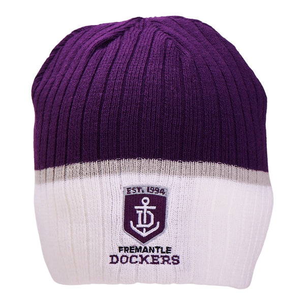 Fremantle Dockers Mens Adults Boundary Rib Beanie