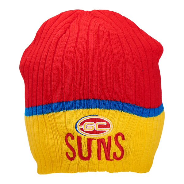 Gold Coast Suns Mens Adults Boundary Rib Beanie