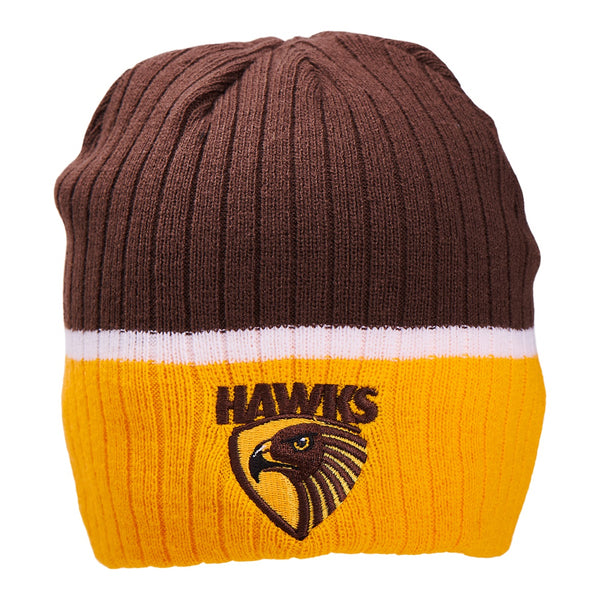 Hawthorn Hawks Mens Adults Boundary Rib Beanie