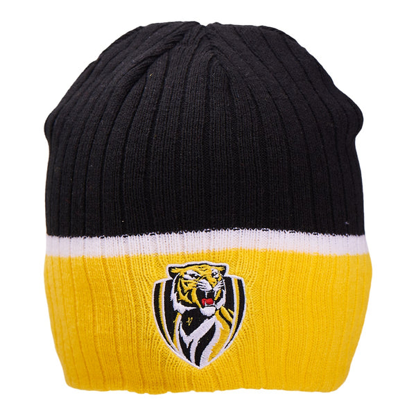Richmond Tigers Mens Adults Boundary Rib Beanie