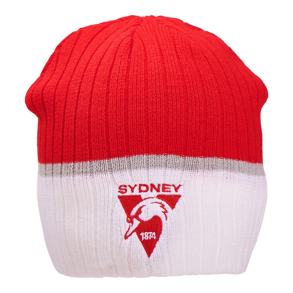 Sydney Swans Mens Adults Boundary Rib Beanie