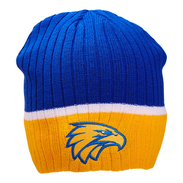 West Coast Eagles Mens Adults Boundary Rib Beanie