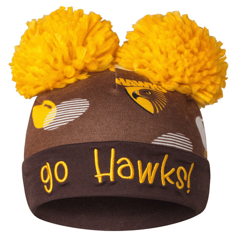 Hawthorn Hawks Baby GO! Pom Pom Beanie