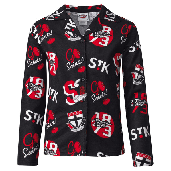 St Kilda Saints Youths Kids Flannelette Pyjamas PJ Set