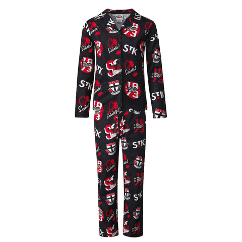 St Kilda Saints Youths Kids Flannelette Pyjamas PJ Set