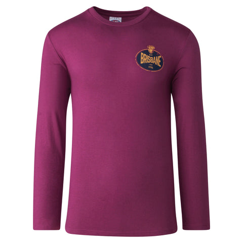 Brisbane Lions Mens Adults Supporter Long Sleeve Tee