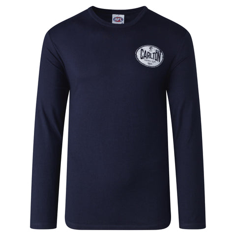 Carlton Blues Mens Adults Supporter Long Sleeve Tee