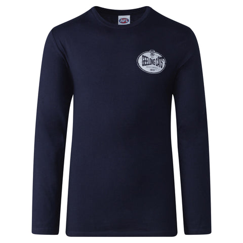 Geelong Cats Mens Adults Supporter Long Sleeve Tee