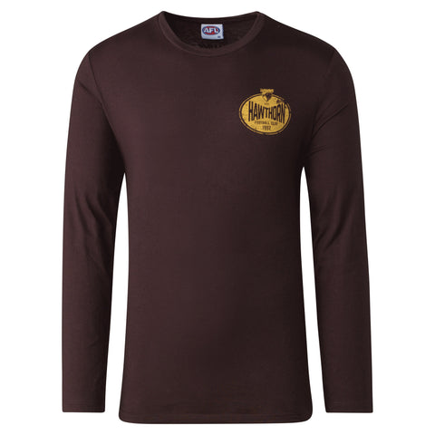 Hawthorn Hawks Mens Adults Supporter Long Sleeve Tee