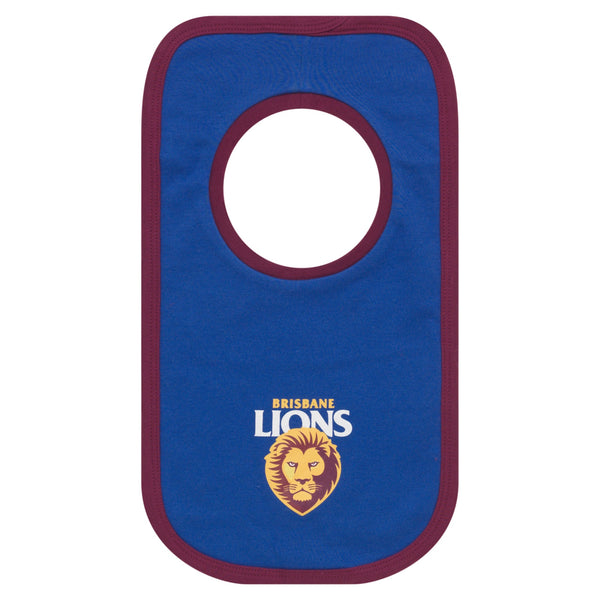 Brisbane Lions Babies Infants 2 Pack Bib Set