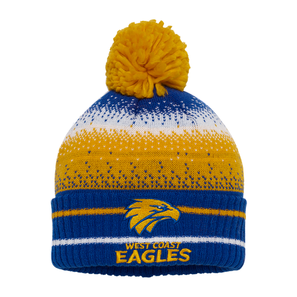 West Coast Eagles Youths Pom Pom Beanie