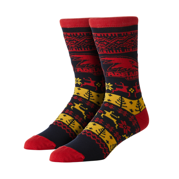 Adelaide Crows Mens Ugly Christmas Socks