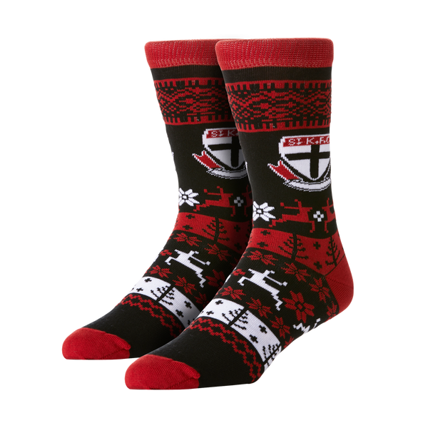 St Kilda Saints Mens Ugly Christmas Socks