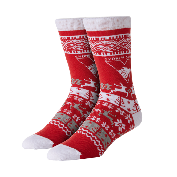 Sydney Swans Mens Ugly Christmas Socks