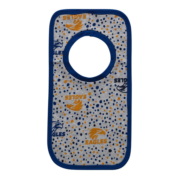 West Coast Eagles Babies Infants 2 Pack Bib Set