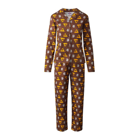 Hawthorn Hawks Womens Flannelette Pyjamas PJ Set