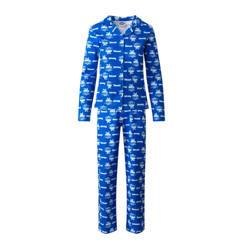 North Melbourne Kangaroos Womens Flannelette Pyjamas PJ Set