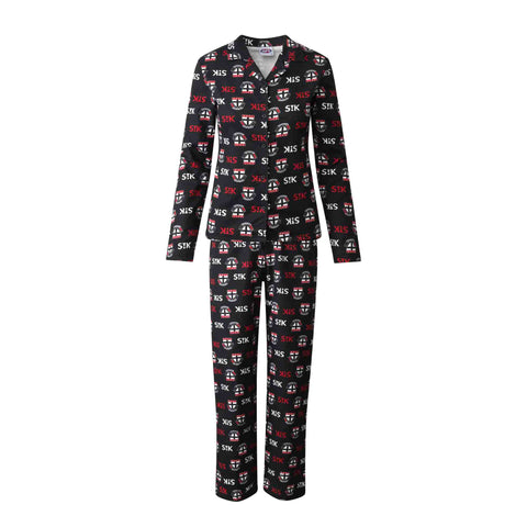 St Kilda Saints Womens Flannelette Pyjamas PJ Set