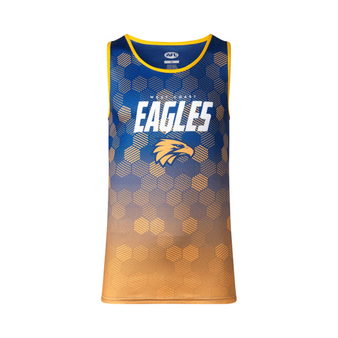 West Coast Eagles Mens Adults Polyester Premium Singlet