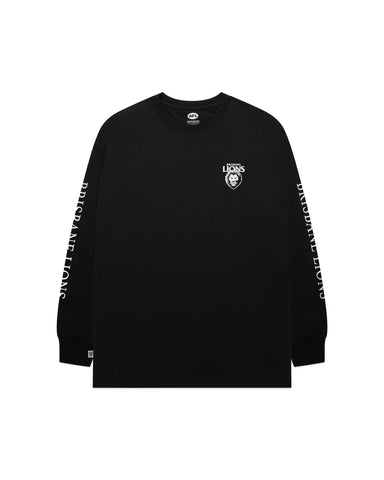 Brisbane Lions Mens Adults Wordmark Long Sleeve Tee
