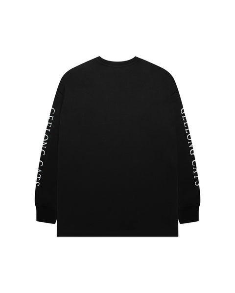 Geelong Cats Mens Adults Wordmark Long Sleeve Tee