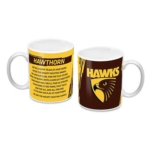 Hawthorn Hawks Logo and Song Mug