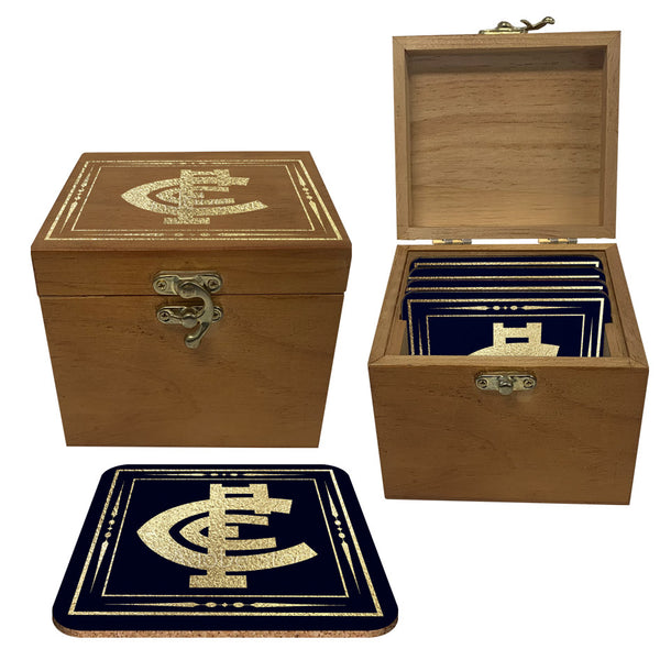 Carlton Blues Set of 4 Cork Coasters in Box