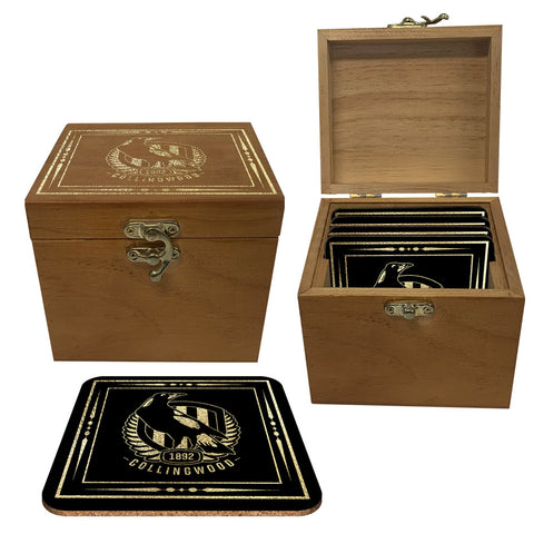 Collingwood Magpies Set of 4 Cork Coasters in Box