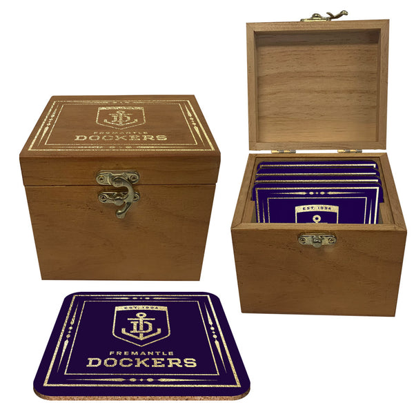 Fremantle Dockers Set of 4 Cork Coasters in Box
