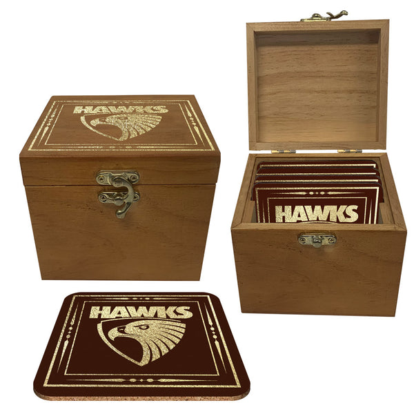 Hawthorn Hawks Set of 4 Cork Coasters in Box