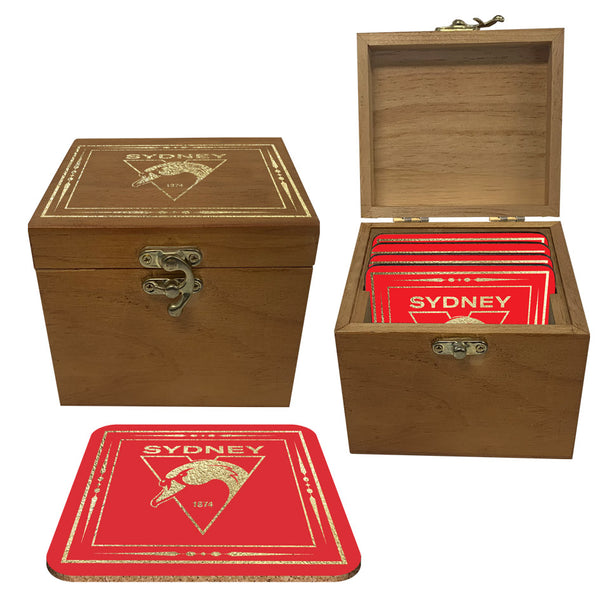 Sydney Swans Set of 4 Cork Coasters in Box