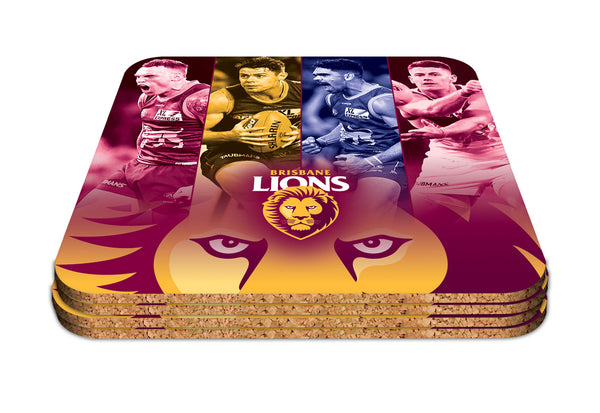 Brisbane Lions Set of 4 Player Coaster