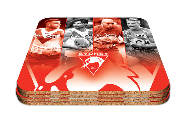 Sydney Swans Set of 4 Player Coaster