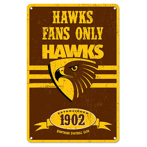 Hawthorn Hawks Retro Metal Sign