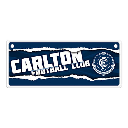 Carlton Blues Tin License Plate 27cm x 11cm - Spectator Sports Online