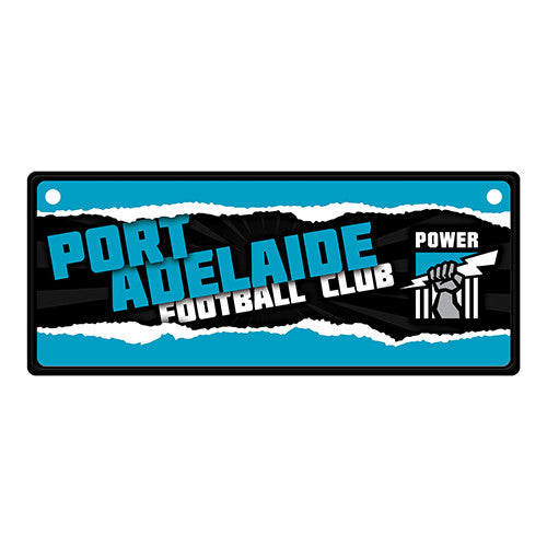 Port Adelaide Power Tin License Plate 27cm x 11cm - Spectator Sports Online