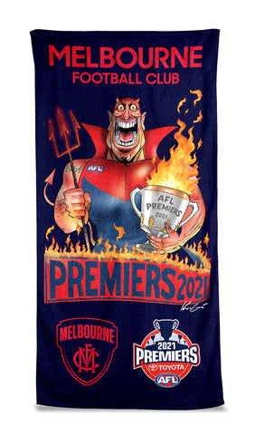 Melbourne Demons 2021 Premiers Caricature Beach Towel PH2