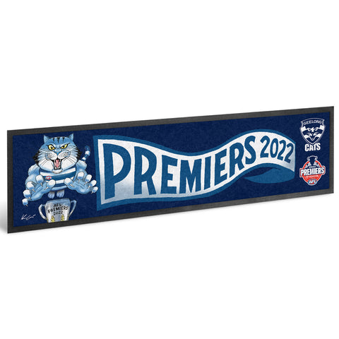 Geelong Cats 2022 Premiers Caricature Bar Runner PH1