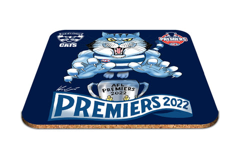 Geelong Cats 2022 Premiers Caricature Coaster PH1