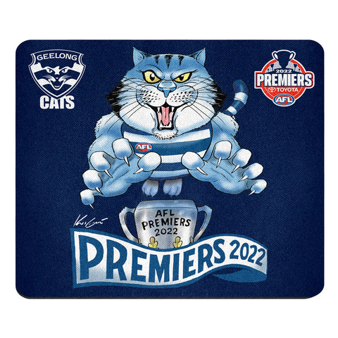 Geelong Cats 2022 Premiers Caricature Mouse Mat Pad PH1