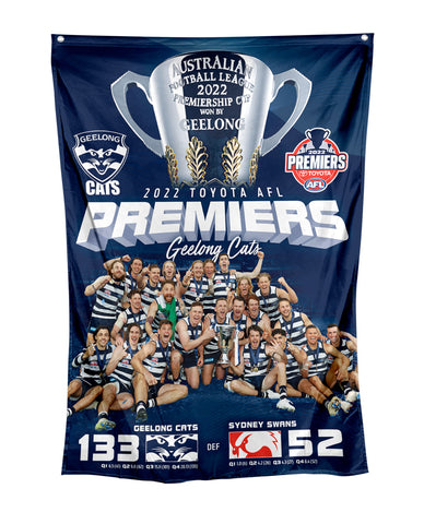 Geelong Cats 2022 Premiers Image Wall Cape Flag PH2